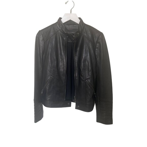 Neiman Marcus Black Leather Moto Jacket - Picture 9 of 14